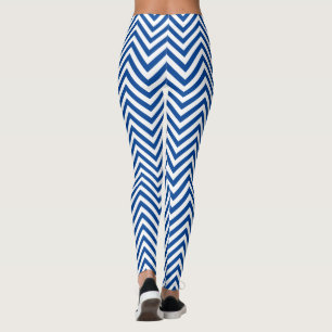 Blue and white graphic design Zigzag Pattern Leggings