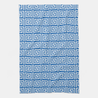 Blue and White Greek Key design Kitchen Towel