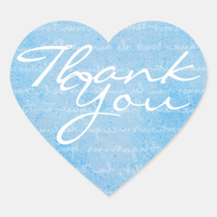 Blue and White Heart Thank You Envelope Seal