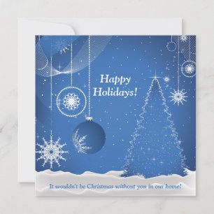 Blue and White Holiday Invitation