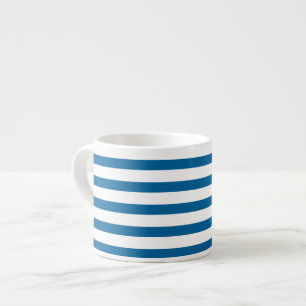 Blue and White Horizontal Stripe Espresso Cup