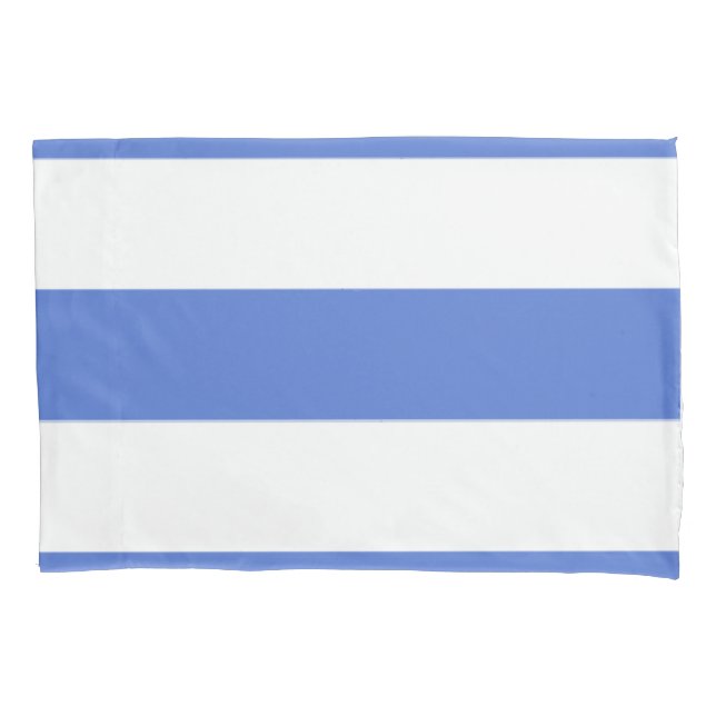 Blue and White Horizontal Stripe Pillowcase (Front)