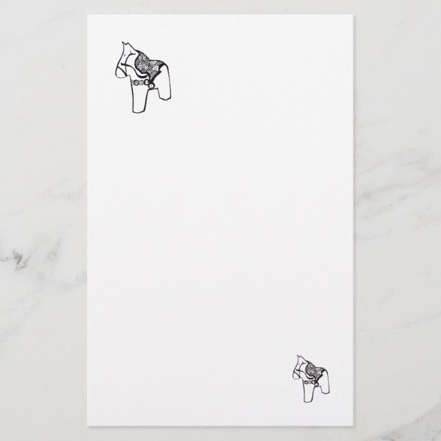 Blue and White Horse Stationery (Front)