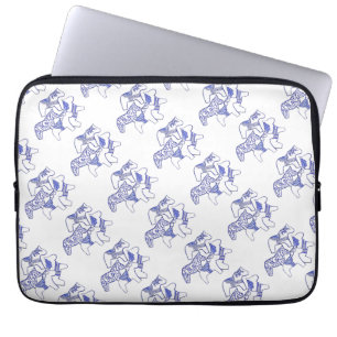 Blue and white horses Laptop sleeve