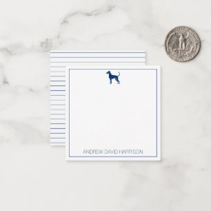 Blue and White Hound Dog Silhouette Personalised Card