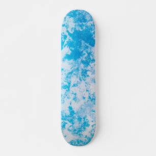 Blue and white ice planet surface skateboard