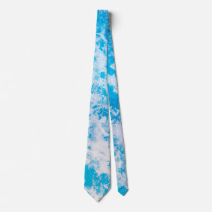 Blue and white ice planet surface tie