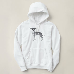 Blue And White Italian Greyhound Cartoon Design Hoodie