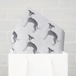 Blue And White Italian Greyhound Cute Dog Pattern Tissue Paper