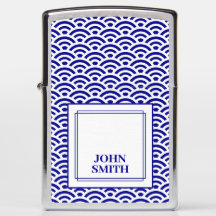 Blue and White Japanese Wave Pattern