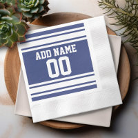 Blue and White Jersey Stripes Custom Name Number