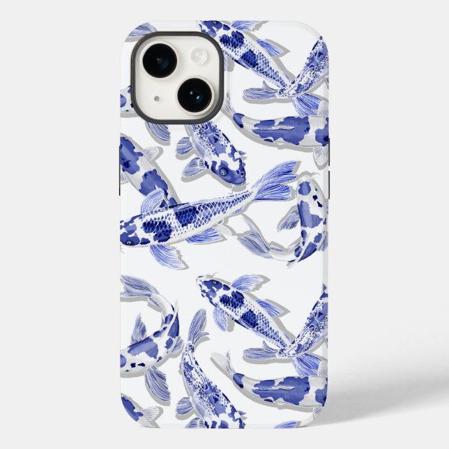 Blue and white Koi Case-Mate iPhone Case (Back)