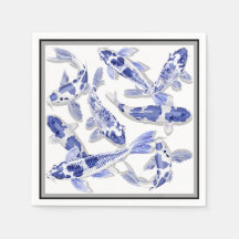 Blue and white Koi