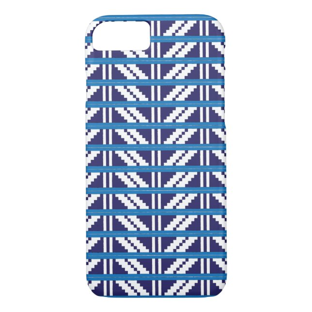 Blue and white Latvian Latgale Ethnic Folk art Case-Mate iPhone Case (Back)