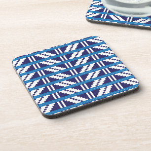 Blue and white Latvian Latgale Ethnic Folk art Coaster