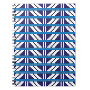 Blue and white Latvian Latgale Ethnic Folk art Notebook