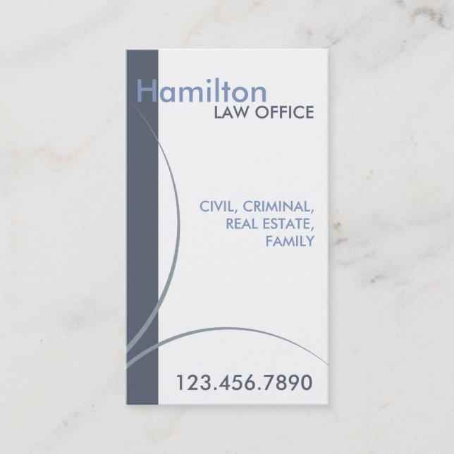 Blue and White Law Office Business Card (Front)