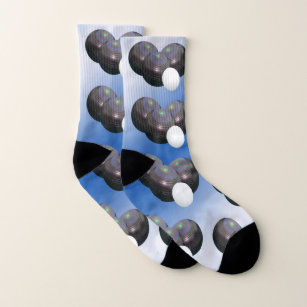 Blue And White Lawn Bowls, Socks, Socks