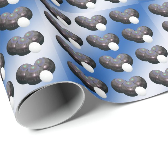 Blue And White Lawn Bowls,   Wrapping Paper (Roll Corner)