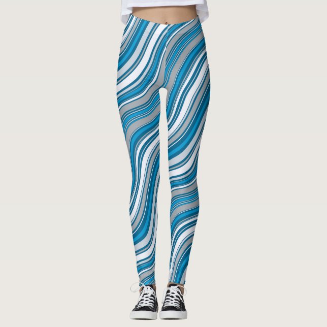 Blue and white, leggings (Front)
