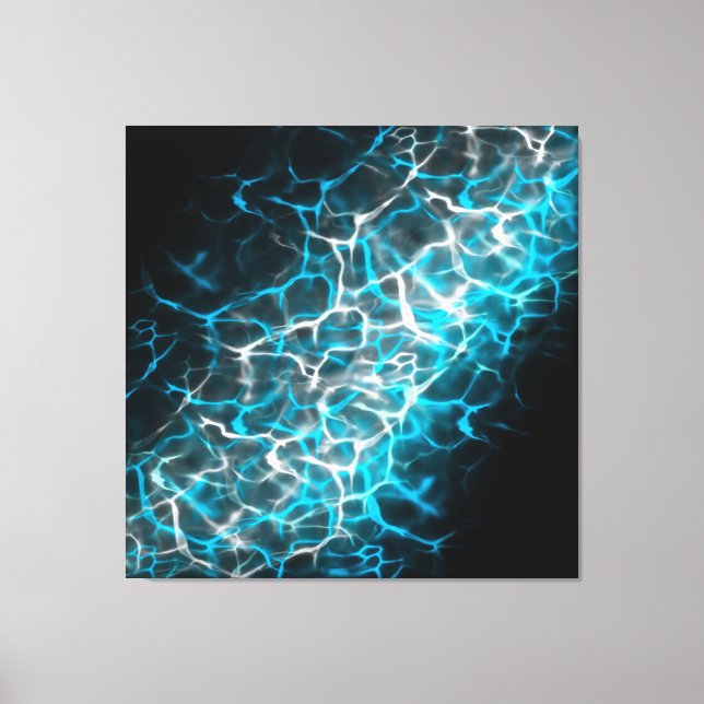 Blue and White Lightning Water Reflection  Canvas Print (Front)