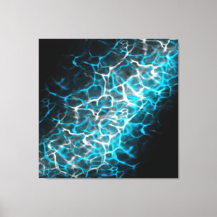 Blue and White Lightning Water Reflection    Canvas Print