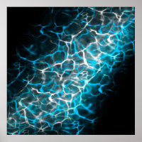 Blue and White Lightning Water Reflection  