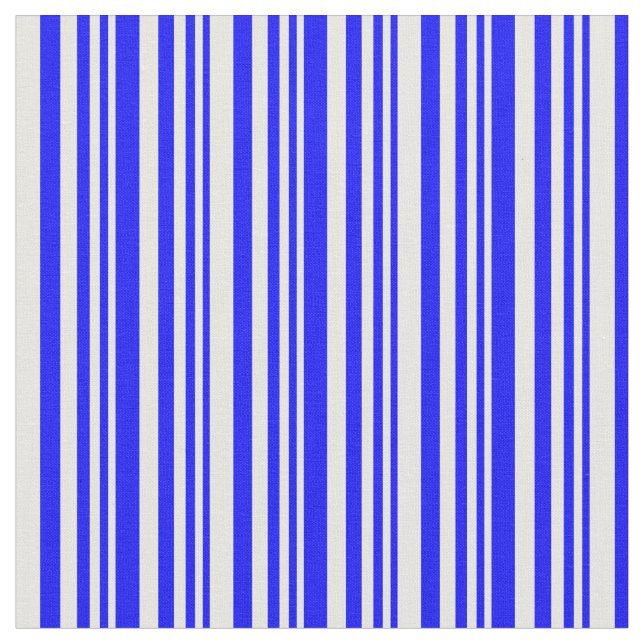 Blue and White Lines Pattern Fabric (Close Up)