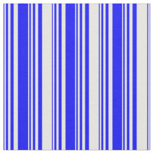 Blue and White Lines/Stripes Pattern Fabric