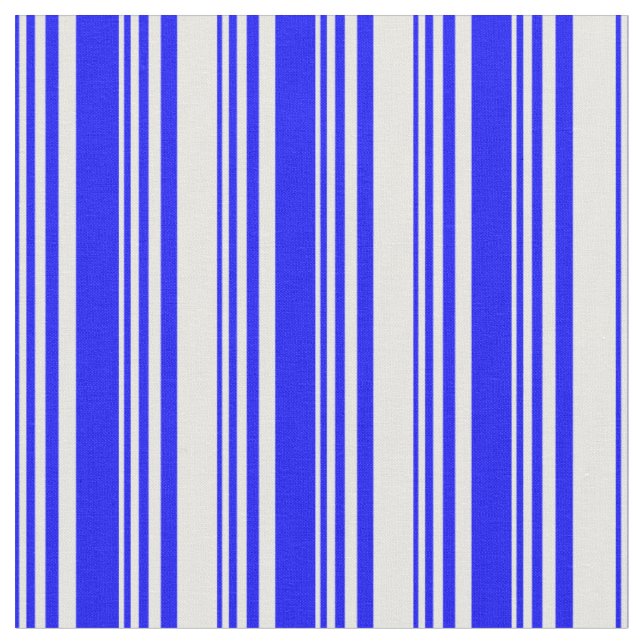 Blue and White Lines/Stripes Pattern Fabric (Close Up)