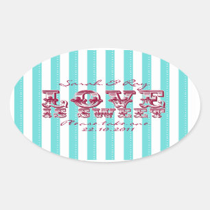 Blue and white love is sweet sticker