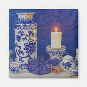 blue and white magnet