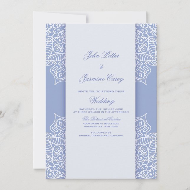 Blue and White Mandala Invitation (Front)