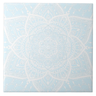 Blue and White Mandala - Loergann in Arctic Tile