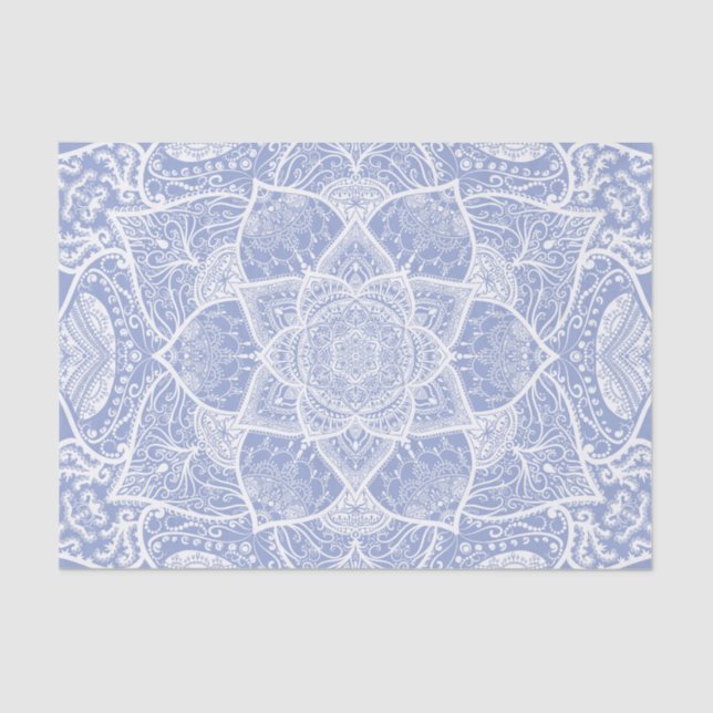 Blue and White Mandala - Loergann in Blueberry Tissue Paper (Front)