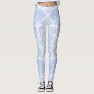Blue and White Mandala - Loergann in Juniper Berry Leggings