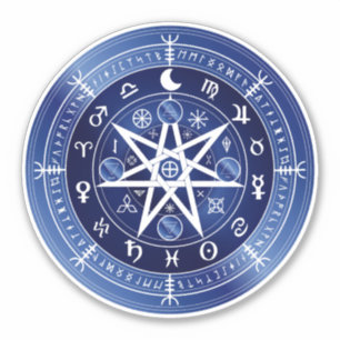 Blue and white  mandala symbol of protection vinyl