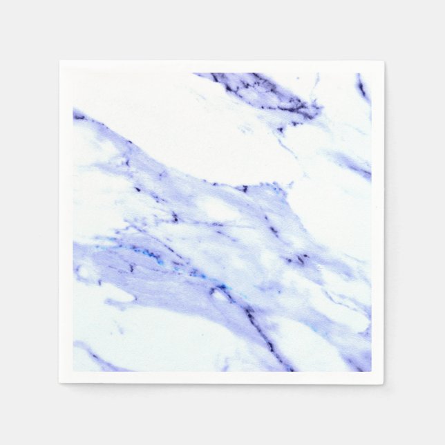 Blue and White Marble, abstract wave pattern  Napkin (Front)
