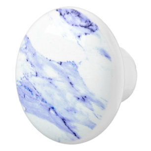 Blue and White Marble Ceramic Knob