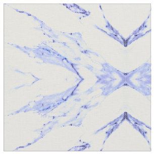 Blue and White Marble Fabric