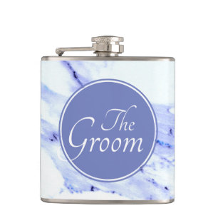 Blue and White Marble Hip Flask