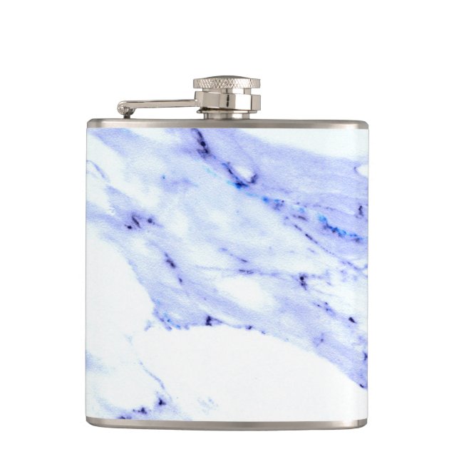 Blue and White Marble Hip Flask (Front)