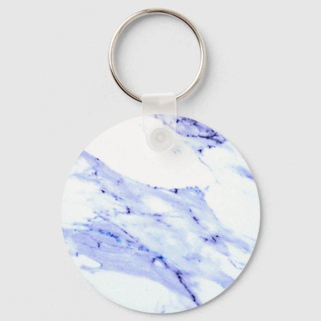 Blue and White Marble Key Ring (Front)