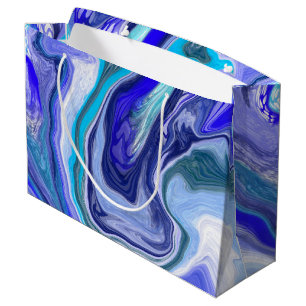 Blue and White Marble  Large Gift Bag