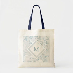 Blue and White Marble look with Diamond Monogram Tote Bag