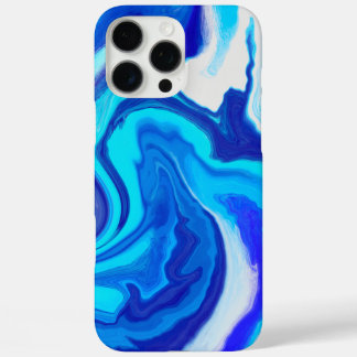 Blue and White Marble Paint Splash iPhone Case