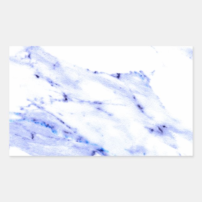 Blue and White Marble Rectangular Sticker (Front)