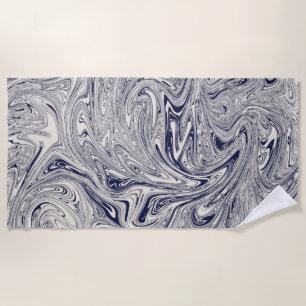 Blue and White Marble Swirl  Yoga Mat