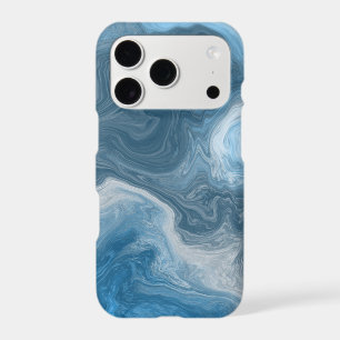 Blue and White Marble Water like Fluid Art