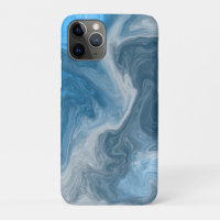 Blue and White Marble Water like Fluid Art 